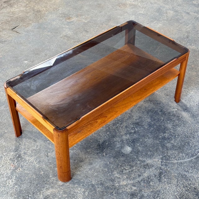 Mid-Century Modern Mid-Century Modern Teak and Smoked Glass Coffee Table by Myers, 1960 For Sale - Image 3 of 9