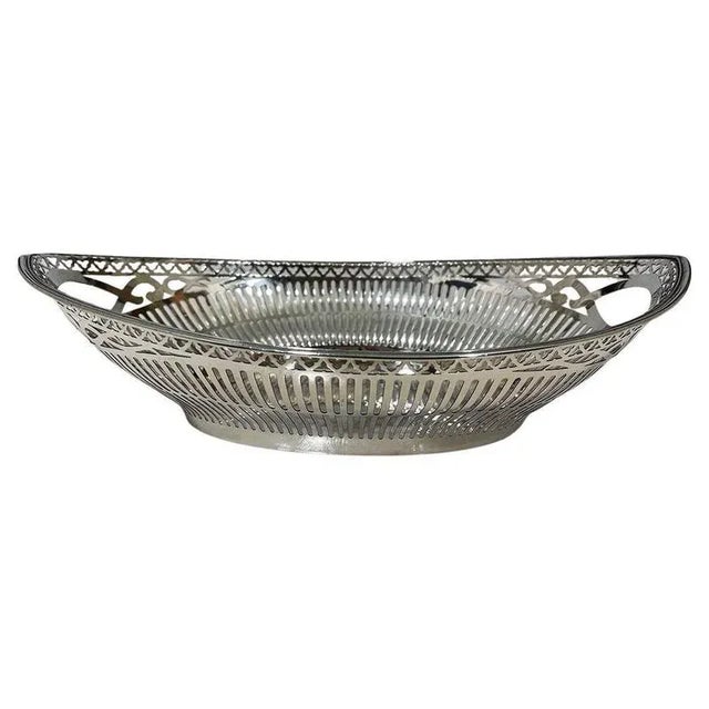 Dutch Silver Bread Basket by Pressburg and Son, Haarlem, 1956 For Sale - Image 12 of 12