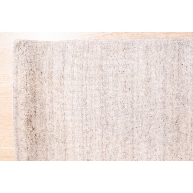10x14 Maya Unique Beige Solid Open Field Handmade Wool & Viscose Carpet Rug For Sale - Image 4 of 5