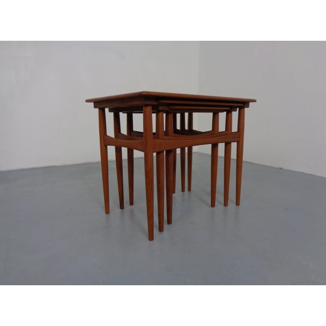 Vintage Teak Nesting Tables by Kai Kristiansen for Skovmand & Andersen, 1960s, Set of 3 For Sale - Image 11 of 18