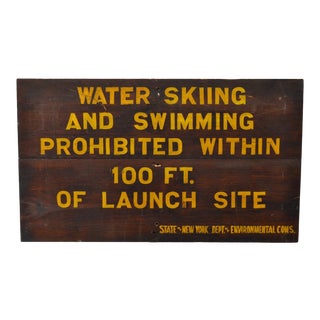 Antique Hand Painted Sign - No Swimming For Sale