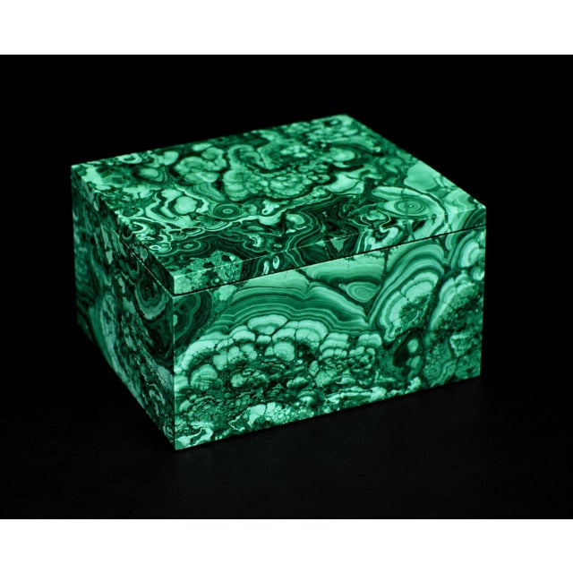 Malachite Box Butterfly and Lake Italian Crafted Gemstone Box For Sale - Image 14 of 18