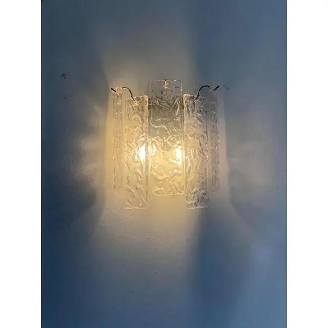 Hammered Strips Listelli Murano Glass Wall Sconce by Simoeng For Sale - Image 4 of 12