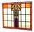 Art Deco Amsterdam School Stained Glass Window, 1930s For Sale