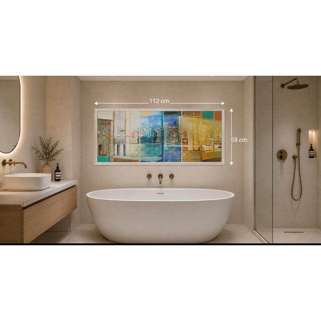 Lisa Lygo, Panoramic Thames View Triptych, 2005, Oil Painting on Canvas, Framed For Sale - Image 4 of 9