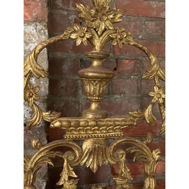 Gold 19th C Palatial Italian Gold Gilt Highly Carved Wood Ornate Mirror For Sale - Image 8 of 12
