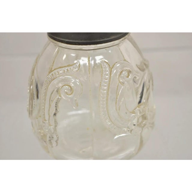 Antique American Art Nouveau Decorated Leaded Glass Creamer Syrup Pitcher For Sale In Philadelphia - Image 6 of 11