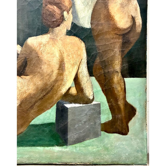Mid 20th Century Large Modern Painting After Picasso of Three Nudes by David Ladin For Sale - Image 5 of 8