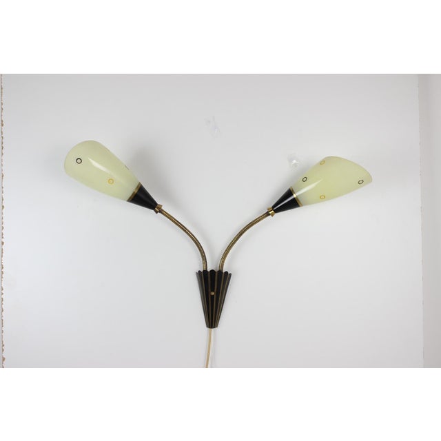 Mid-Century Brass & Glass Wall Lamp, 1960s For Sale - Image 14 of 17