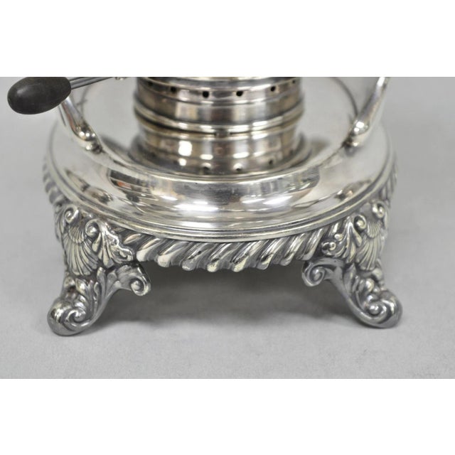 Antique Victorian Silver Plated Gorham 01180 Tilting Teapot Coffee Pot on Stand For Sale - Image 12 of 18