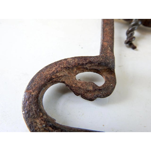 Antique Hand Forged Decorated Iron Chest Handle For Sale In Seattle - Image 6 of 9