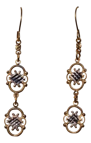 The 178th Street: Playful Two Tone Dangler Earrings, 2 Pieces