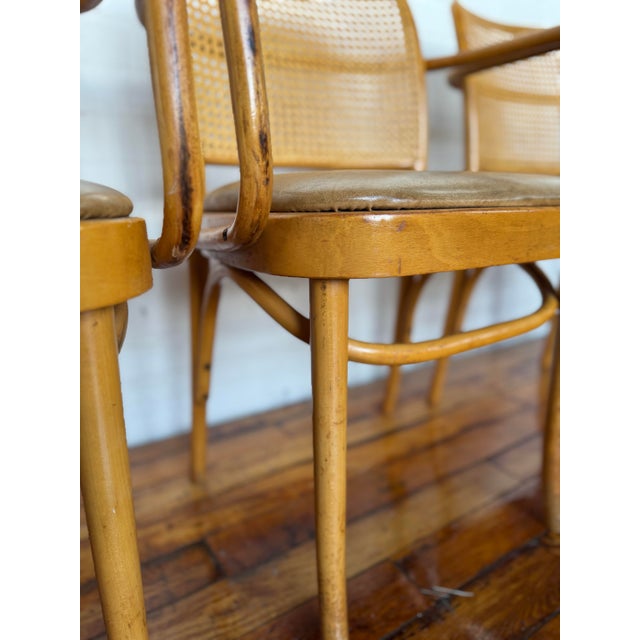 Josef Hoffmann Mid 20th Century Set of 3 Bentwood Thonet 811 Prague-Style Armchairs - Made in Poland For Sale - Image 4 of 10