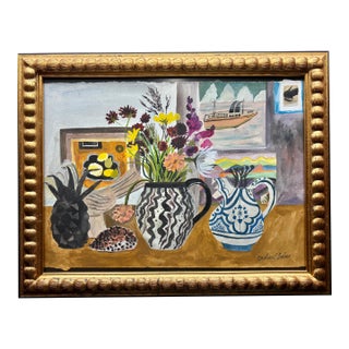 2026 British Original Fantastic Still Life Painting in Architectural Frame For Sale