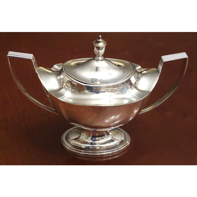 Victorian 1910s Gorham 'Plymouth' Pattern Five Piece Silver Plate Tea Service - Set of 5 For Sale - Image 3 of 16