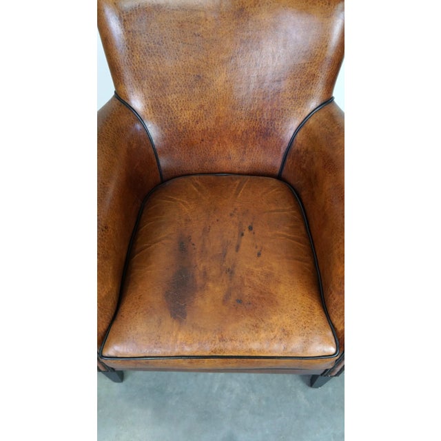 Vintage Sheep Leather Armchair For Sale - Image 6 of 12