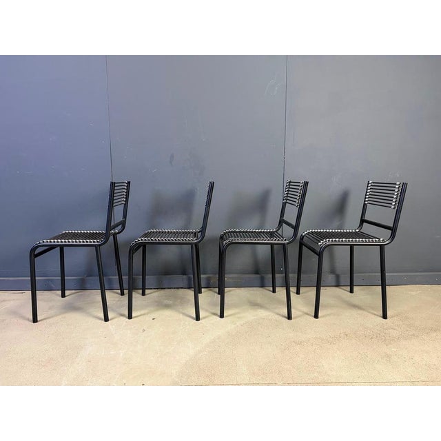 Metal Sandow Dining Chairs by Rene Herbst, 1980s, Set of 4 For Sale - Image 7 of 11