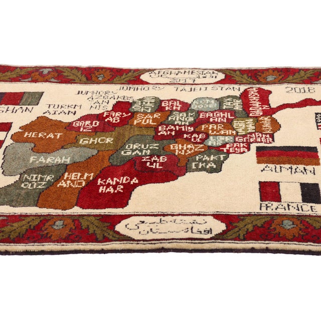 Traditional Vintage Afghan Pictorial Rug, 02'04 X 03'02 For Sale - Image 3 of 12