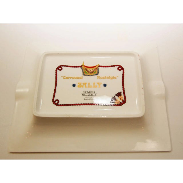 Red Villeroy & Boch Heinrich Carrousel Nostalgie Sally Ashtray Dish Catchall For Sale - Image 8 of 12