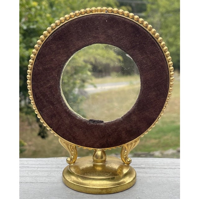 Gold Fine Antique Friedman Silver Co. Guilloche Enamel Gilt Picture Frame Art Deco For Sale - Image 8 of 15