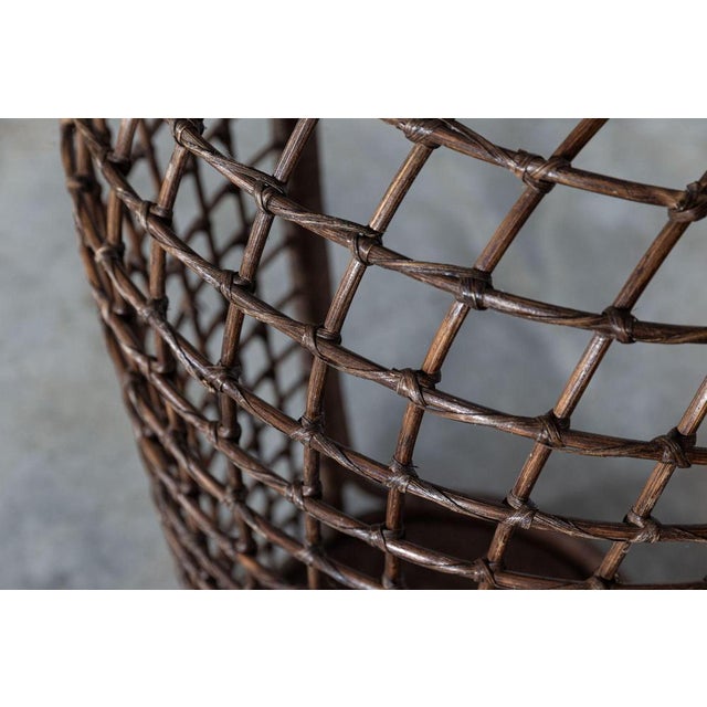 Mid-Century French Bamboo Rattan Swinging Egg Chair For Sale - Image 15 of 16