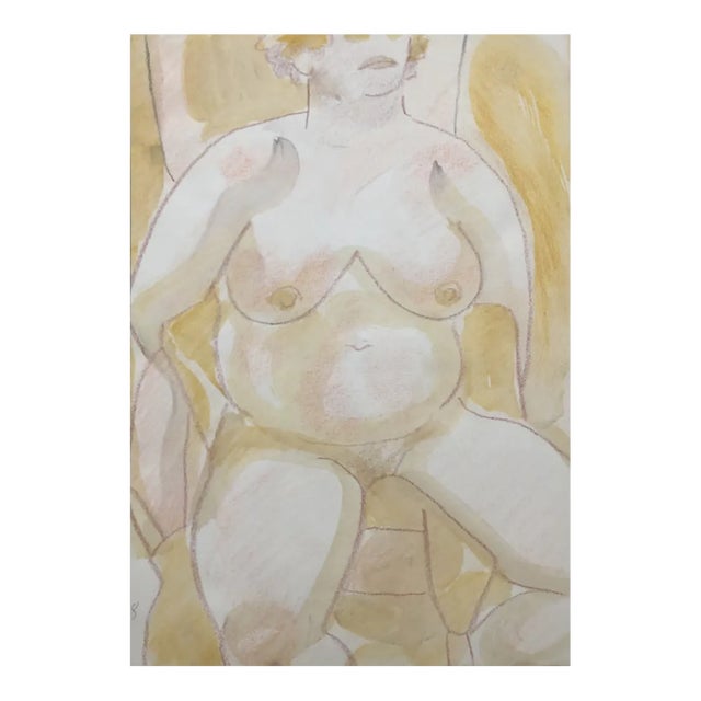 1997 James Bone Female Nude Watercolor Painting For Sale