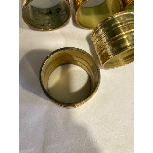 1960s 1960's Solid Brass Napkin Rings- Set of 6 For Sale - Image 5 of 8