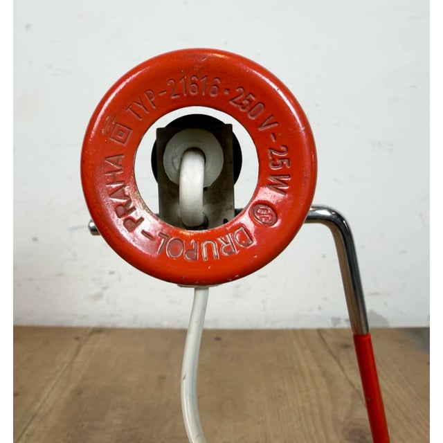 Vintage Red Table Lamp by Josef Hurka for Drupol, 1960s For Sale - Image 11 of 18