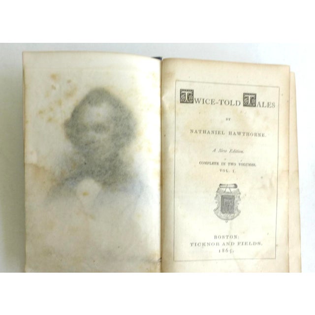 English A Smalll Pair of 1865 Hawthorne 'Twice Told Tales' Books For Sale - Image 3 of 8