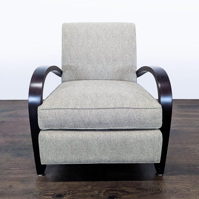 Modern Room & Board Sloan Modern Lounge Chair With Curved Wood Arms For Sale - Image 3 of 16