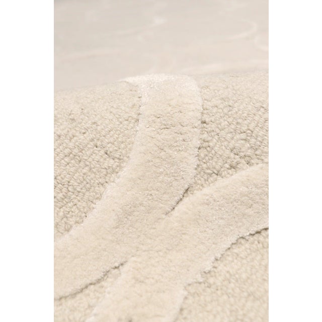 Transitional Pasargad Home Edgy Ivory Area Rug, 5' 0'' X 8' 0'' For Sale - Image 3 of 5