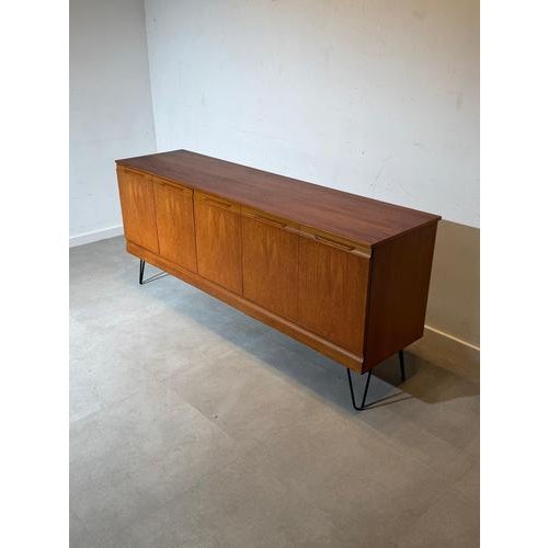 Mid-Century Modern Teak 5-Door Sideboard with Hairpin Legs from Meredew For Sale - Image 6 of 7