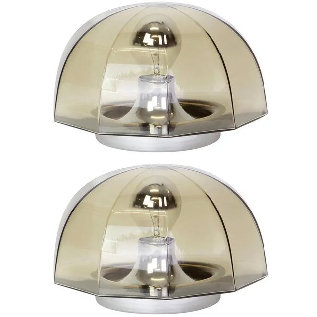 Smoked Glass Sconces from Hillebrand, Germany, 1960s, Set of 2 For Sale - Image 6 of 6