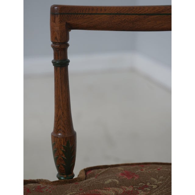1960s Adams Paint Decorated Cane Seat W. Cushion Armchair For Sale - Image 5 of 18