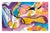 Abstract composition with bold pink and yellow forms by Les Anderson (American, 1928-2009). Signed lower left. Acquired...