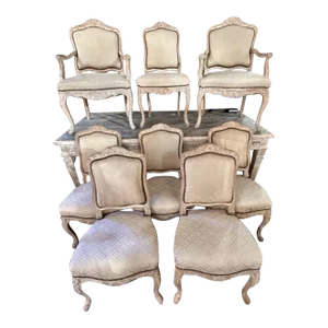 Vintage Set of French Louis XV Dinning Chairs