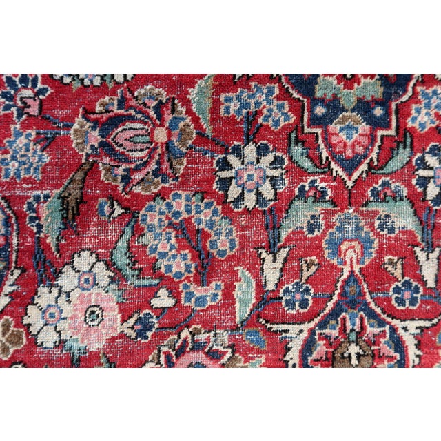 1920s 1920s, Handmade 1920s Persian Kashan Rug 4.4' X 6.10' For Sale - Image 5 of 11