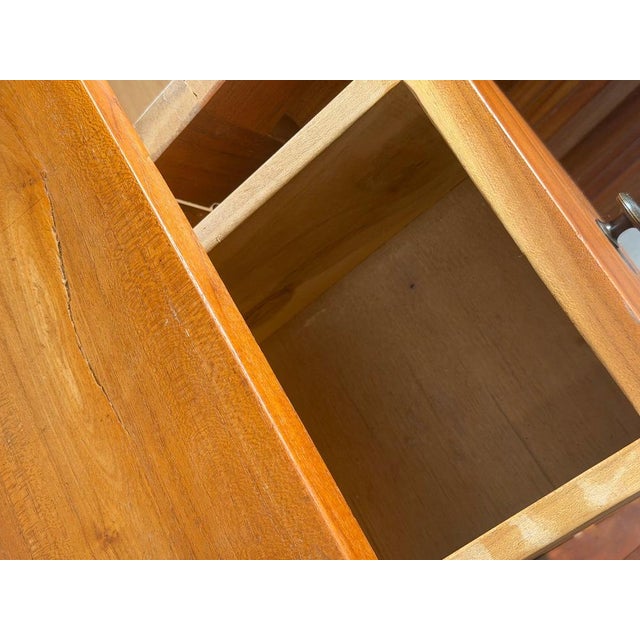 Brown Teak Sideboard with Louvered Doors For Sale - Image 8 of 13