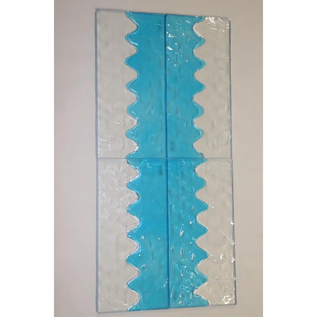 Glass "Laguna" 1990s Murano Hand Cast Glass Set of 4 Panels For Sale - Image 7 of 13