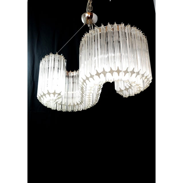 Vintage Murano Chandelier with Its Letter S Shape with Murano Prism Glass, Venice, Italy For Sale - Image 6 of 18