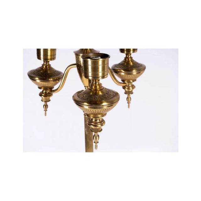 Lamp with Three Bulbs in Brass For Sale - Image 3 of 6