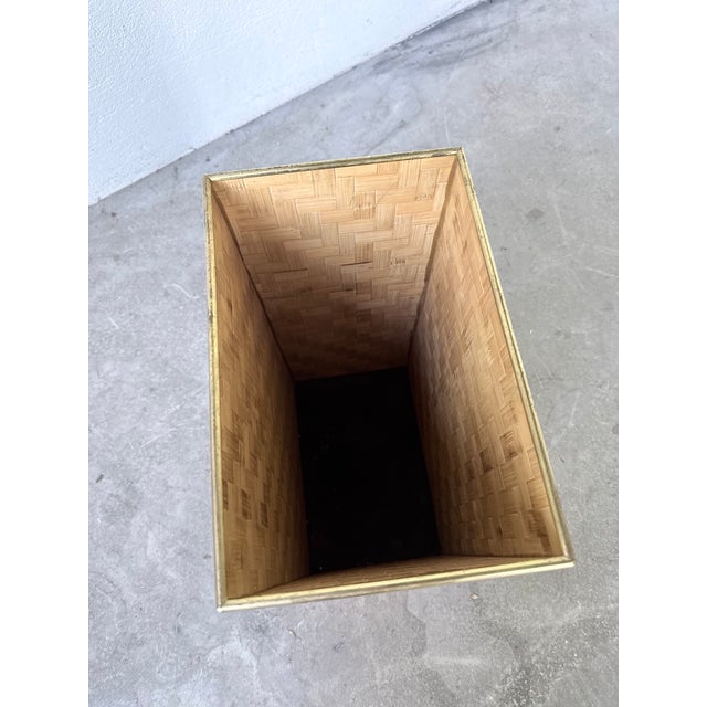 Woven Wicker and Brass Umbrella Stand from Metal Linea Nova, 1960s For Sale - Image 18 of 18