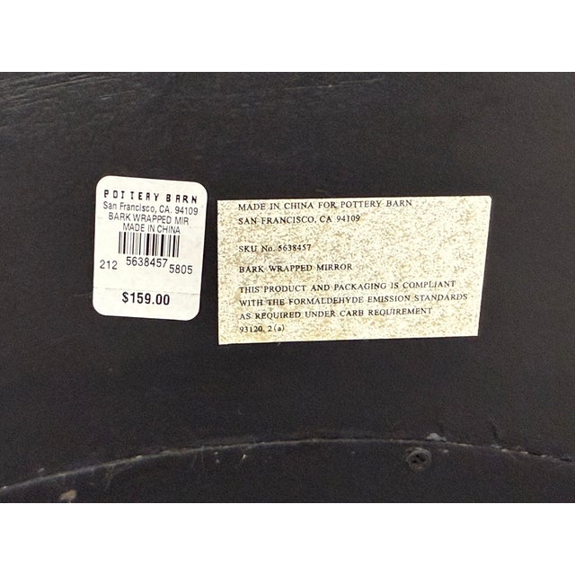Pottery Barn Round Bark Wood Mirror For Sale - Image 11 of 12