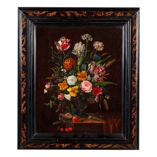 Flemish School Artist, Still Life with a Bouquet of Flowers, 17th Century, Oil Painting on Canvas, Framed For Sale