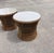 Marzio Cecchi Studio Most Rope Travertine Top Side Tables or Nightstands, a Pair