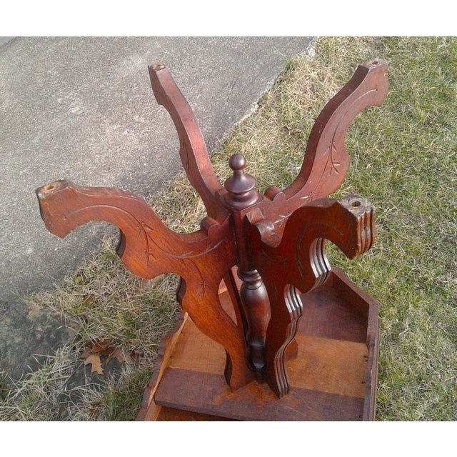 Antique Victorian Eastlake Solid Walnut Parlor Table 1870s For Sale - Image 16 of 18