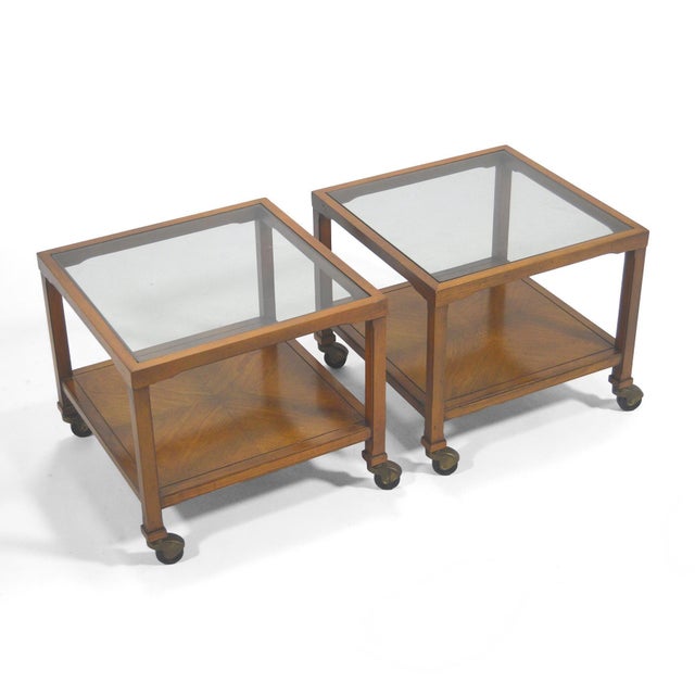 These delightful little side tables by Drexel are from their "Et Cetera" collection and feature tops of smoked glass...