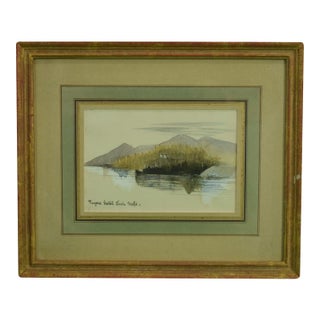 Mid 20th Century Foyers Hotel Loch Ness Scottish Watercolour For Sale
