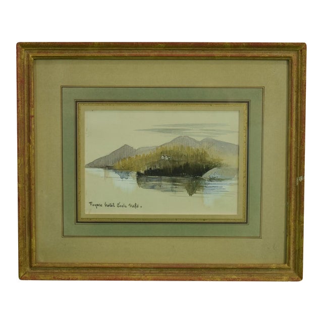 Mid 20th Century Foyers Hotel Loch Ness Scottish Watercolour For Sale