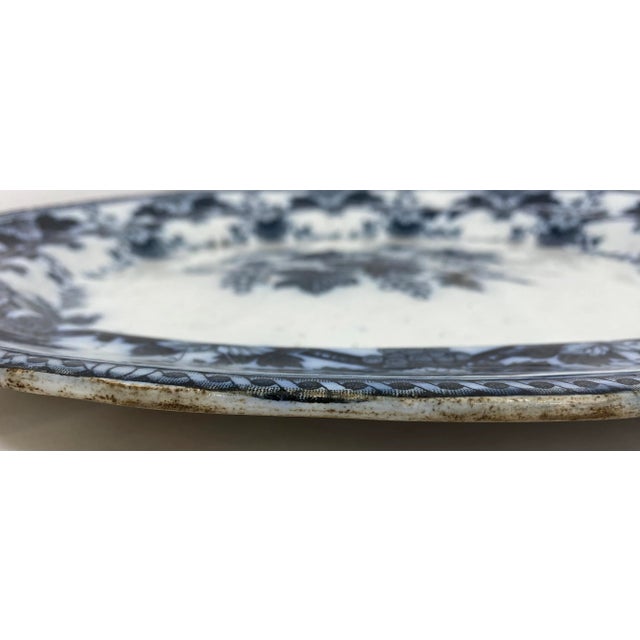 Antique E. Challinor Vine Pattern Serving Platter Made in England - Circa 1860 For Sale - Image 9 of 13